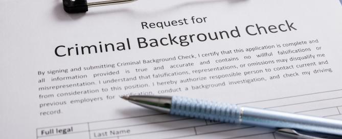 Police record background check application form