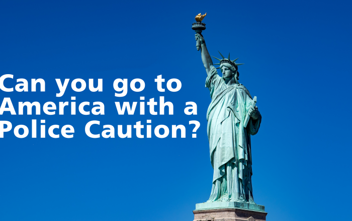 Can you go to America with a police caution?