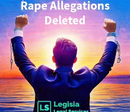 AI generated Image of a young man standing against a vibrant sunset, breaking handcuffs above his head, symbolizing freedom and justice.